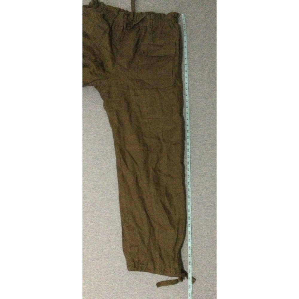 Magaschoni deep olive women SZ Large 100% Linen pants - Picture 15 of 15
